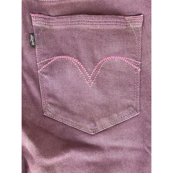 Levi's Legging Jeans Women’s 31 Purple Gold Glitter Mid-Rise Zip Closure - Picture 9 of 16